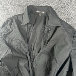 Express Design Studio Black Wrap Blouse Women's M Tie‎ Front Stretch Shirt 2007